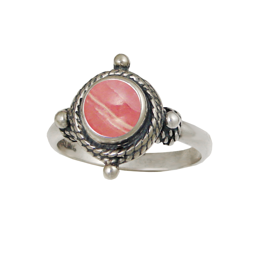 Sterling Silver Gemstone Ring With Rhodocrosite Size 6